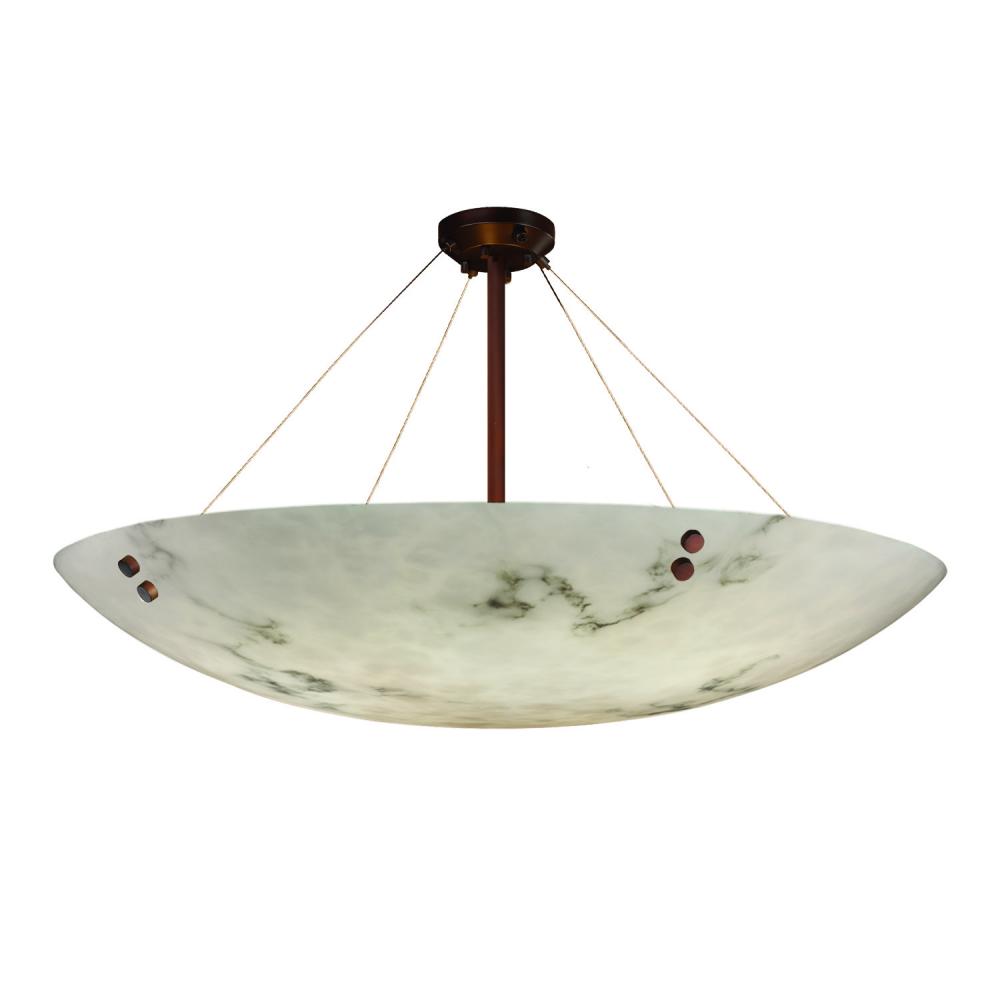 60" Semi-Flush Bowl w/ Pair Cylindrical Finials