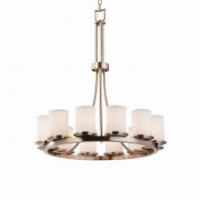 Justice Design Group FAB-8763-10-WHTE-NCKL - Dakota 12-Light Ring Chandelier (Tall)