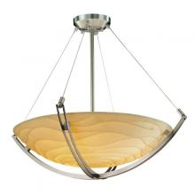 Justice Design Group PNA-9721-35-WAVE-NCKL - 18" Pendant Bowl w/ Crossbar