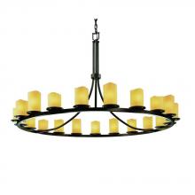 Justice Design Group CNDL-8716-10-AMBR-DBRZ - Dakota 21-Light 1-Tier Ring Chandelier