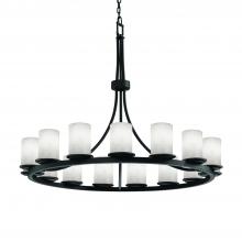 Justice Design Group CLD-8715-10-MBLK - Dakota 15-Light 1-Tier Ring Chandelier