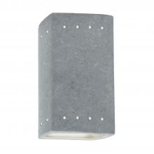 Justice Design Group CER-0925W-CONC-LED1-1000 - Small LED Rectangle w/ Perfs - Open Top & Bottom (Outdoor)