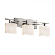 Justice Design Group FSN-8703-55-RBON-NCKL-LED3-2100 - Aero 3-Light LED Bath Bar