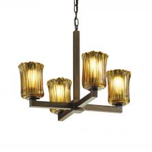 Justice Design Group GLA-8829-16-AMBR-DBRZ - Modular 4-Light Chandelier