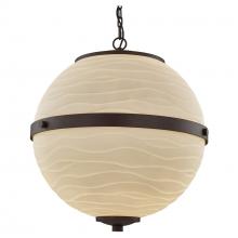 Justice Design Group PNA-8040-WAVE-DBRZ-LED4-2800 - Imperial 17" LED Hanging Globe