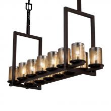 Justice Design Group FSN-8769-10-MROR-MBLK - Dakota 14-Light Bridge Chandelier (Short)