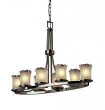 Justice Design Group GLA-8751-16-AMBR-NCKL - Dakota 8-Light Oval Ring Chandelier