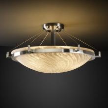 Justice Design Group GLA-9682-35-WHTW-NCKL-LED5-5000 - 24" LED Semi-Flush Bowl w/ Ring