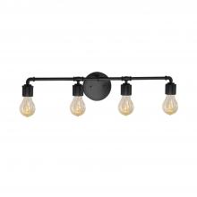 Justice Design Group NSH-8464-MBLK - Bronx 4-Light Bath Bar