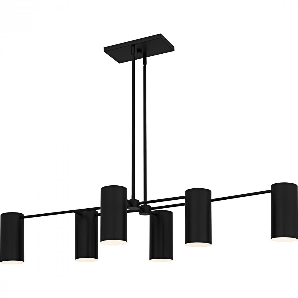 Foreland 6-Light Matte Black Linear Chandelier