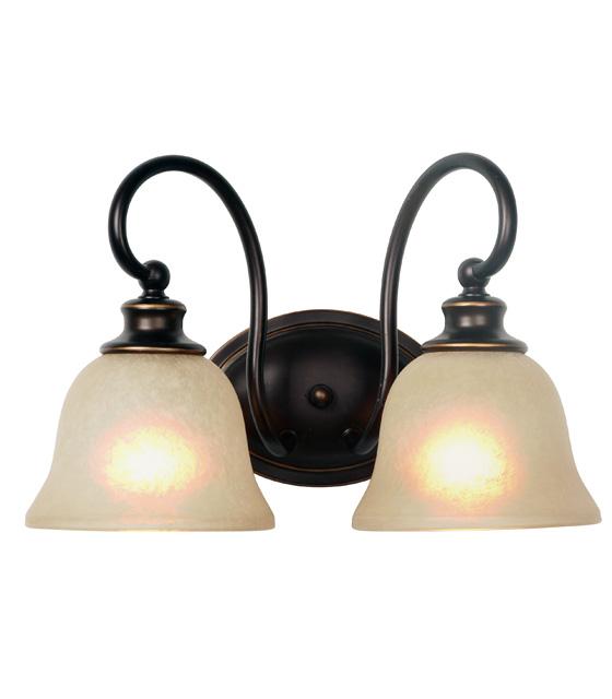 Two Light Oil Rubbed Bronze Bathroom Sconce