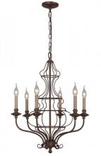 Mariana 560636 - Six Light Rustic Bronze Up Chandelier