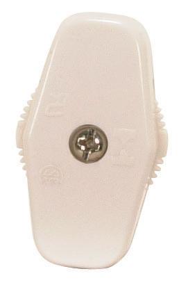 On-Off Cord Switch For 18/2 SPT-1; 6A-125V, 3A-250V, 3A-120V, 3A-125V; White Finish