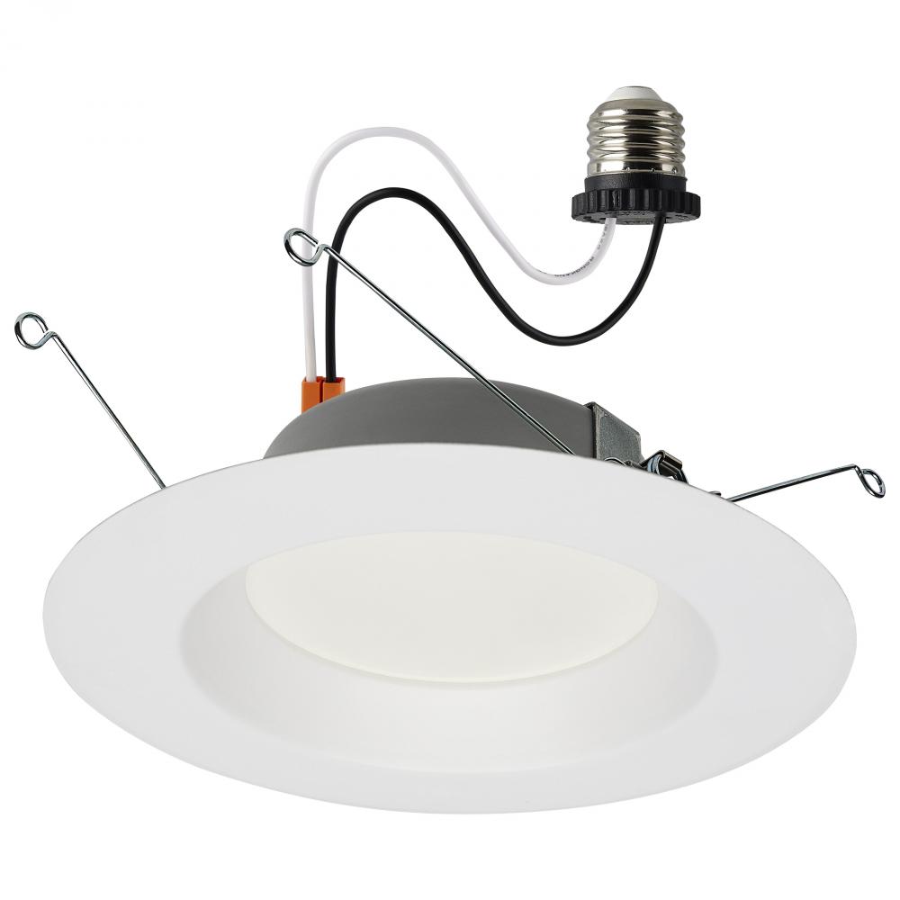 12.5 Watt LED Downlight Retrofit; 5-6"; 3000K; 120 Volts; Dimmable; White Finish