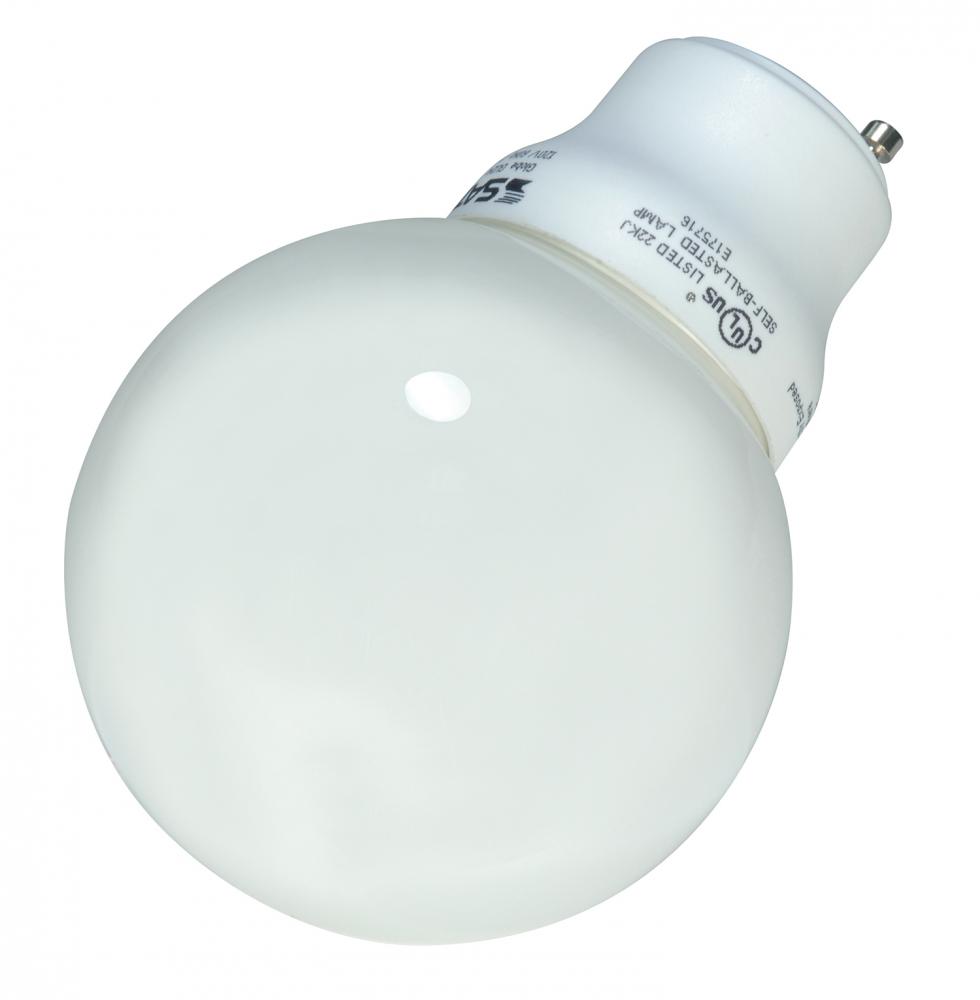 15 Watt; G25 Compact Fluorescent; 2700K; 82 CRI; GU24 base; 120 Volt