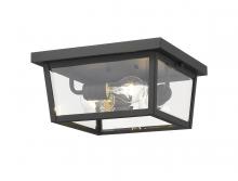 Z-Lite 568F-BK - 3 Light Outdoor Flush Mount