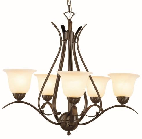 Aspen 5-Light, Single Tier, Bell Shaded Chandelier