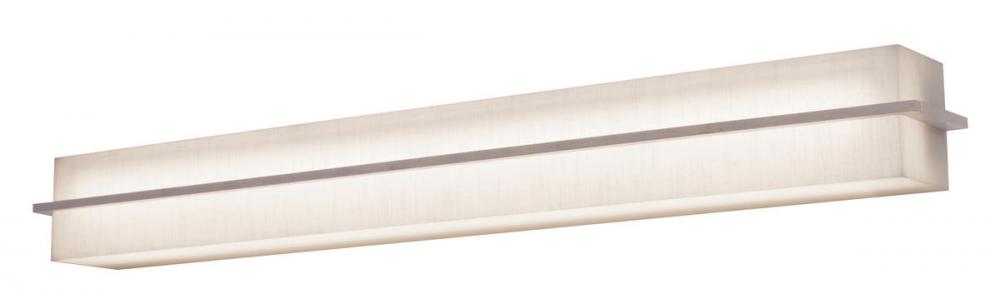 Apex - Vanity Light Fixture - 4 Ft. - Weather Grey Finish - Linen White Wood/Acrylic Shade