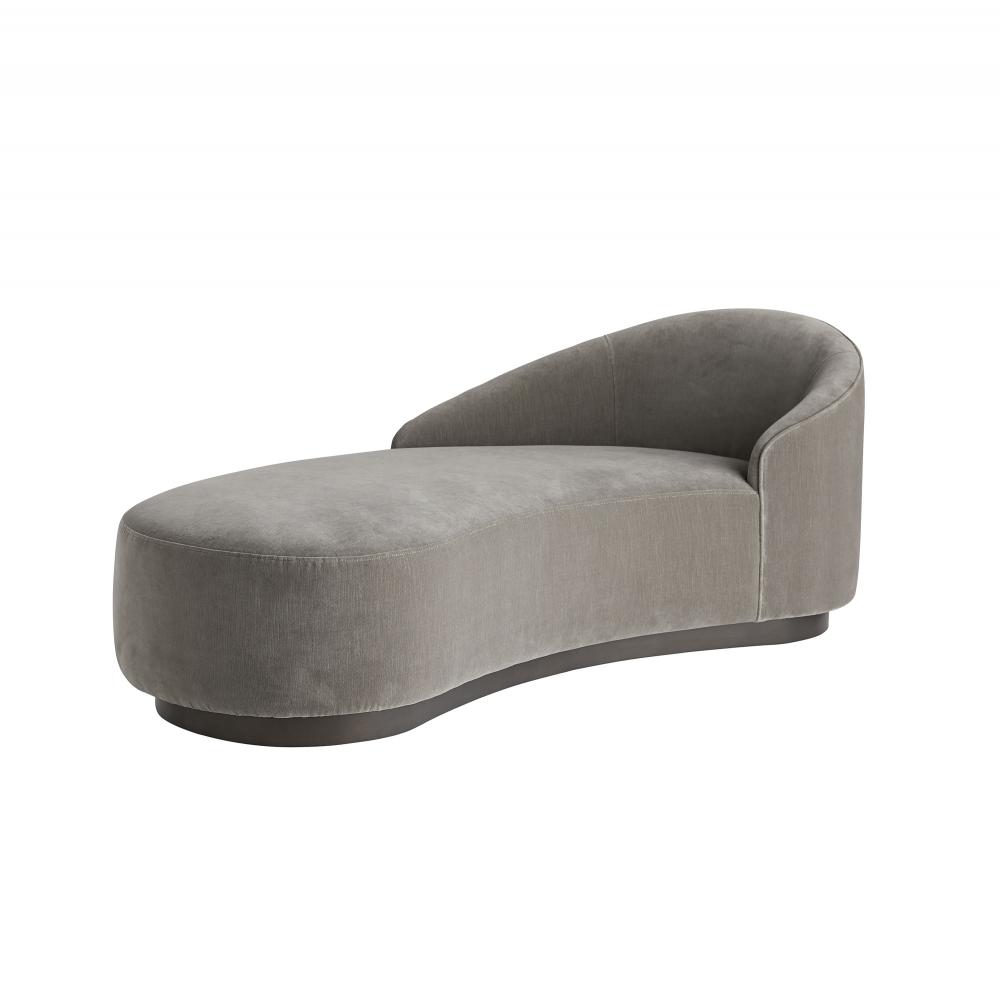 Turner Chaise Sharkskin Velvet Grey Ash, Left Arm