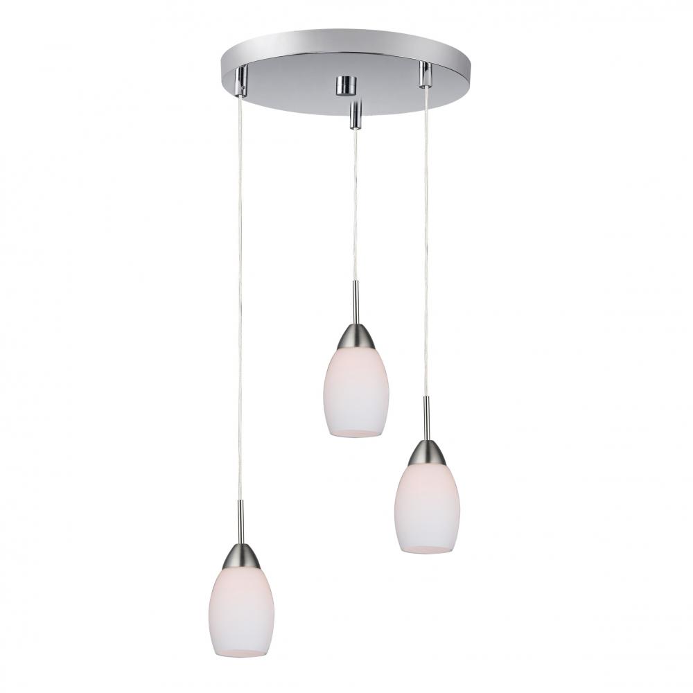 Woodbridge Lighting 13224STN-C20401 Venezia Opal 3-Light Cluster