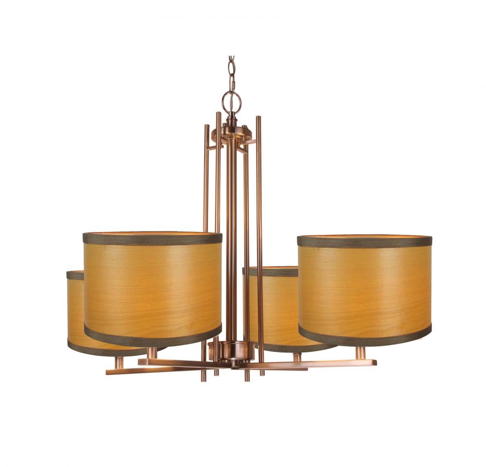 Woodbridge Lighting 15814STN-SV1080N Hudson 4-light Veneer Shade Chandelier