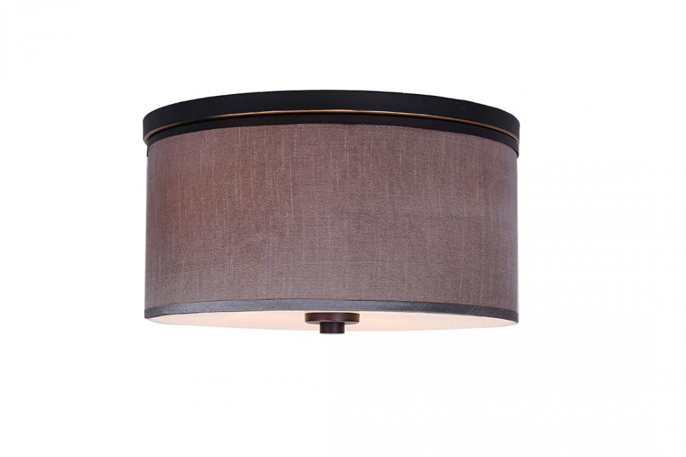 Woodbridge Lighting 15830MEB-S11502 Hudson Fabric Shade Flush Mount