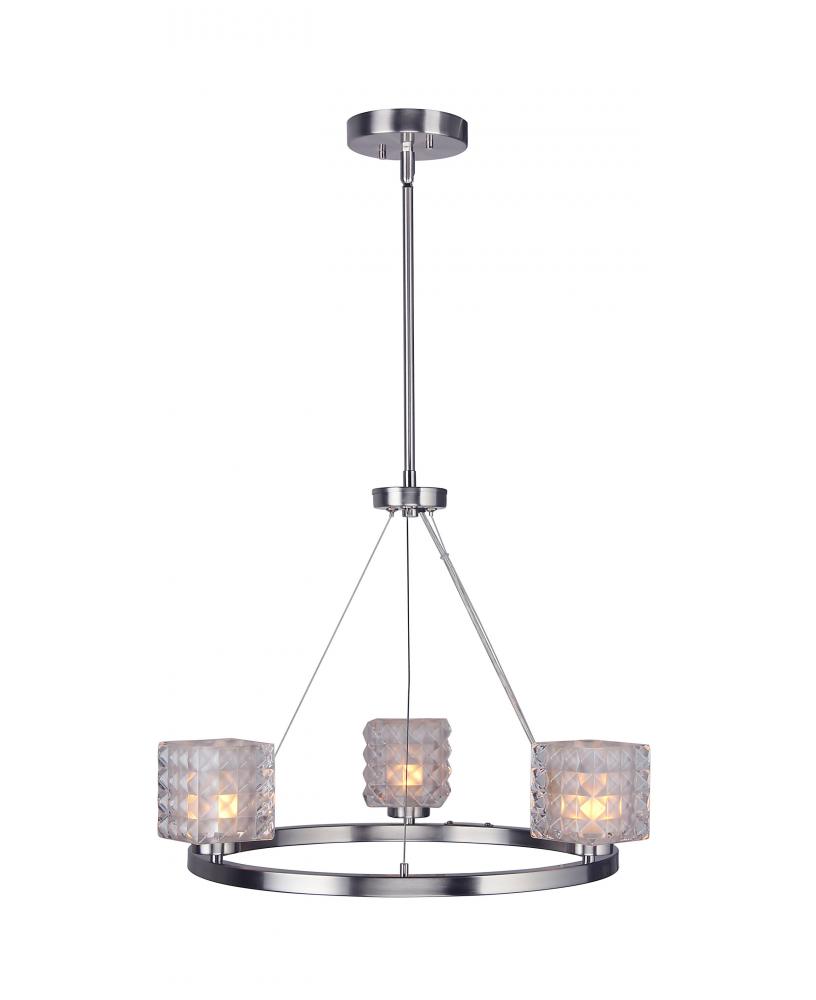 Woodbridge Lighting 16313STN-C80410 Charlotte 3-Light Chandelier