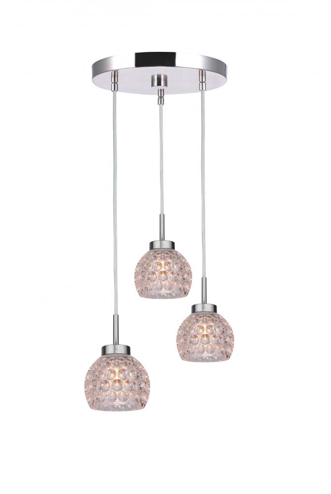 Woodbridge Lighting 16324STN-C00510 Charlotte 3-Light Cluster Pendant