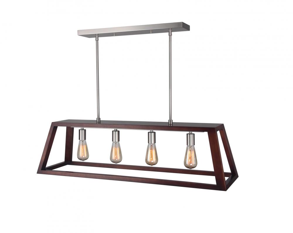 Woodbridge Lighting 17222CBR-WLK4WN Walden Wood Island Pendant