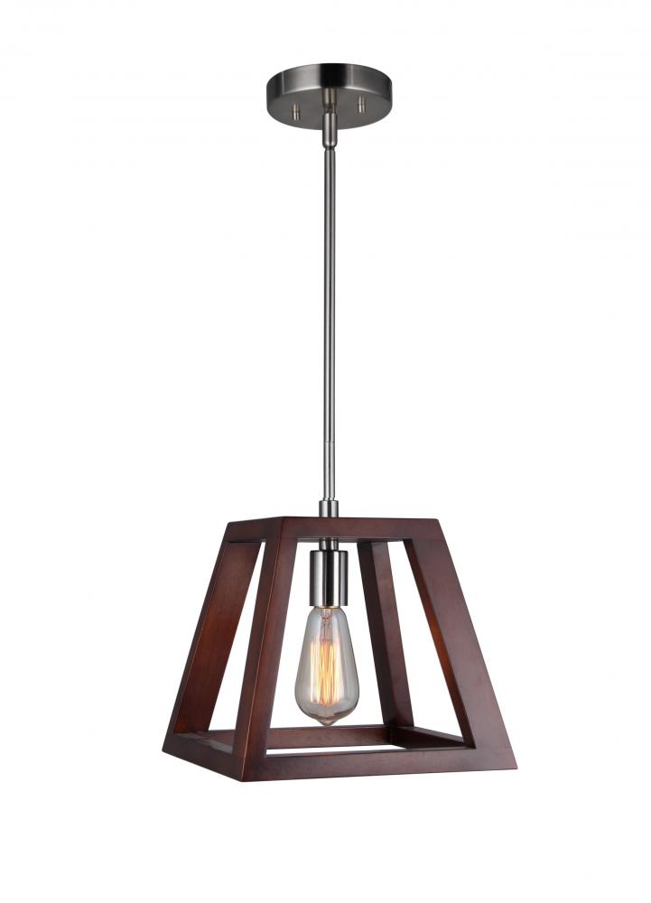 Woodbridge Lighting 17223CBR-WLK1WN Walden Wood Mini-pendant