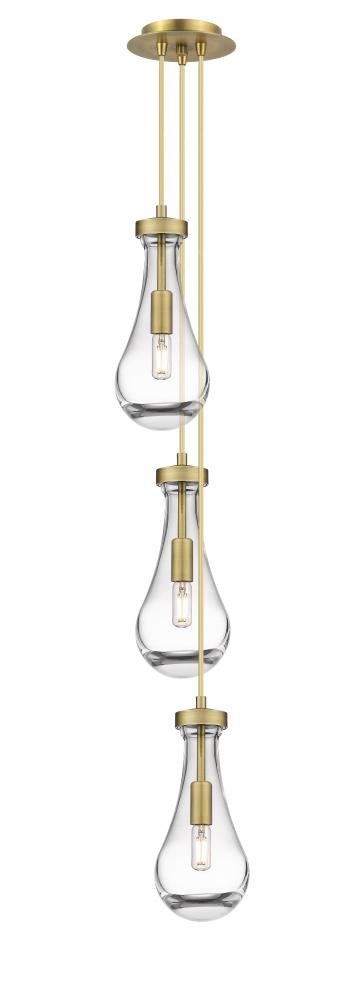 Owego - 3 Light - 7 inch - Brushed Brass - Multi Pendant