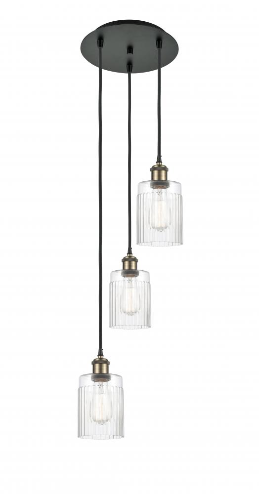 Hadley - 3 Light - 11 inch - Black Antique Brass - Cord Hung - Multi Pendant