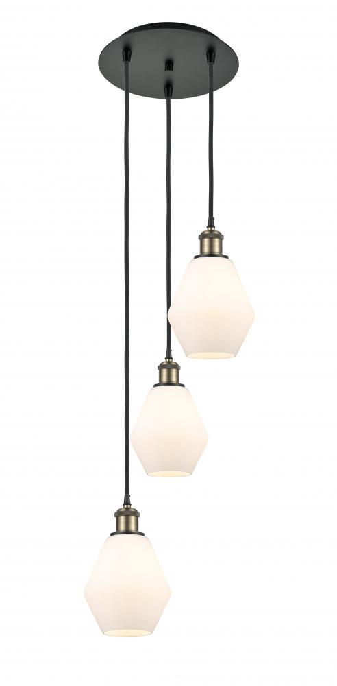 Cindyrella - 3 Light - 13 inch - Black Antique Brass - Cord Hung - Multi Pendant