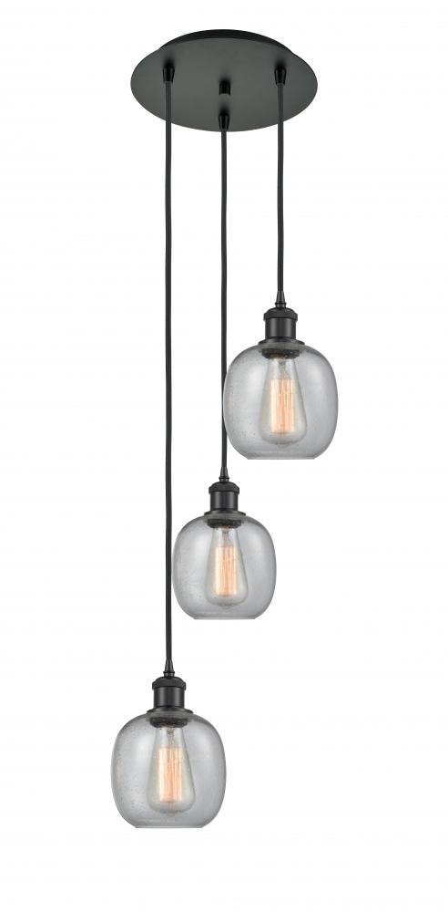 Belfast - 3 Light - 13 inch - Matte Black - Cord Hung - Multi Pendant