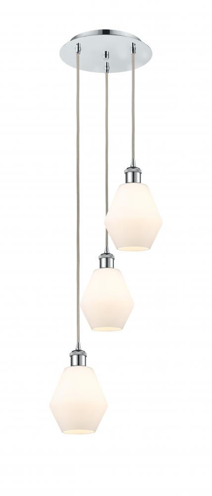 Cindyrella - 3 Light - 13 inch - Polished Chrome - Cord Hung - Multi Pendant