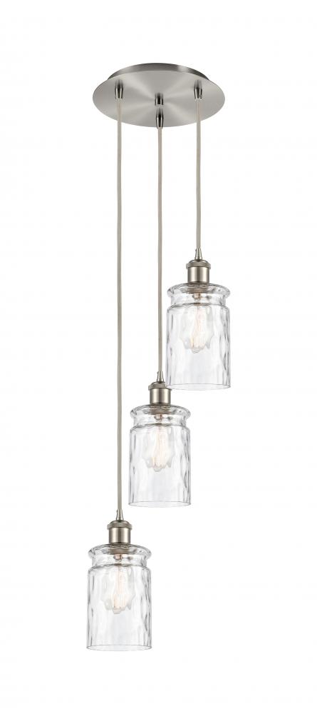 Candor - 3 Light - 11 inch - Brushed Satin Nickel - Cord Hung - Multi Pendant