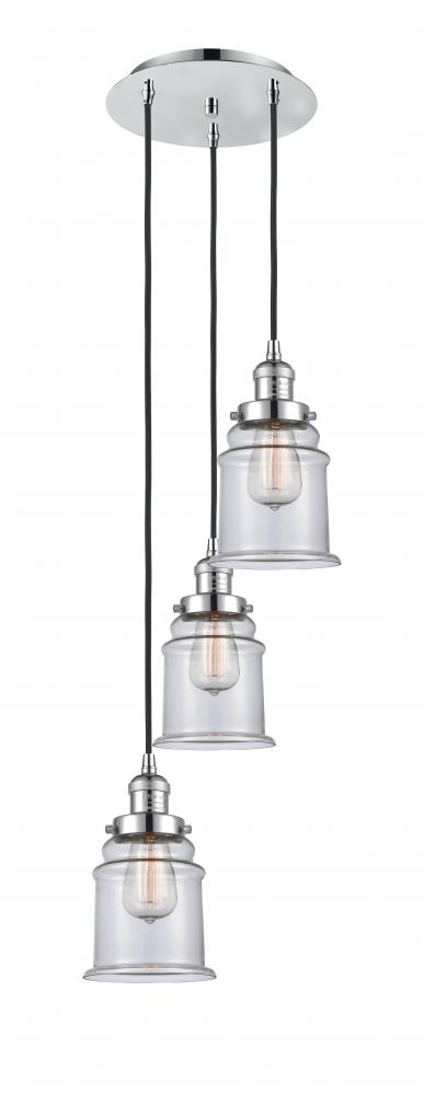 Canton - 3 Light - 13 inch - Polished Chrome - Cord hung - Multi Pendant