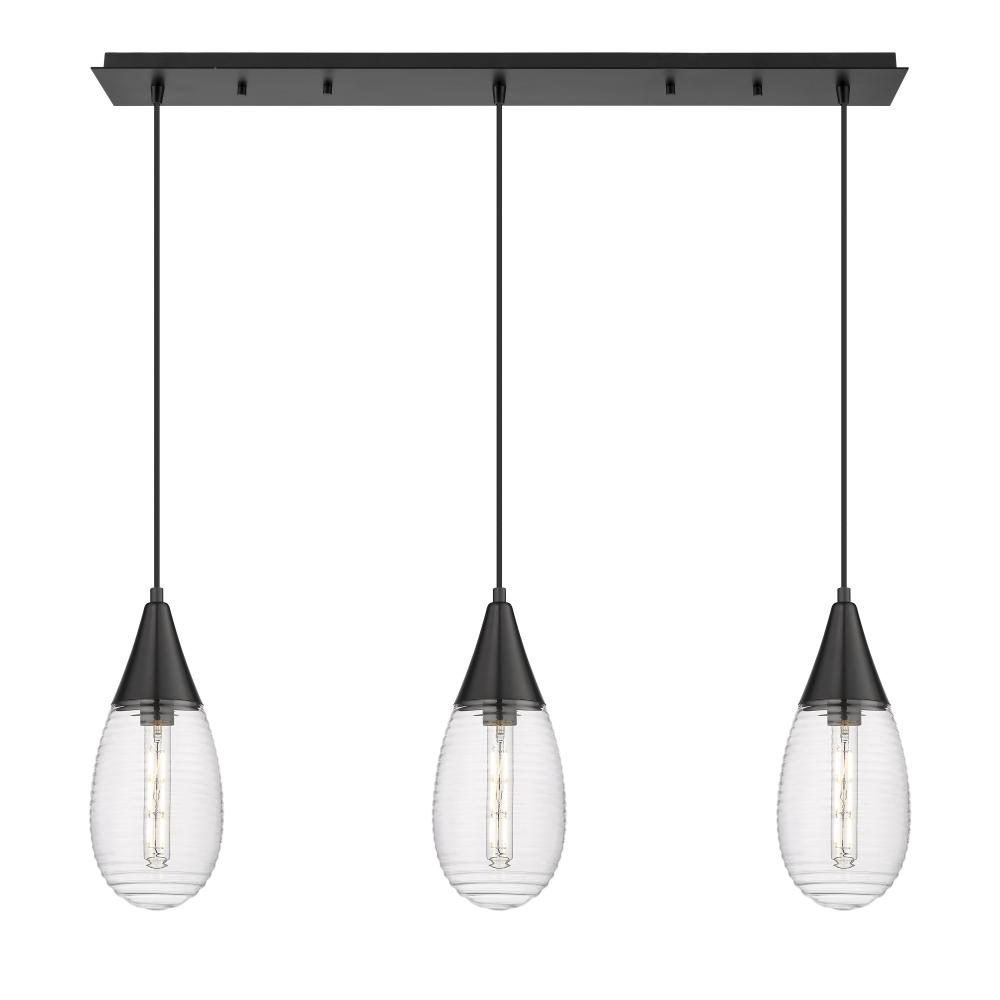 Malone - 3 Light - 38 inch - Matte Black - Linear Pendant