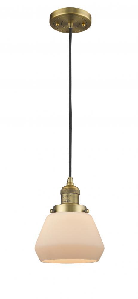 Fulton - 1 Light - 7 inch - Brushed Brass - Cord hung - Mini Pendant