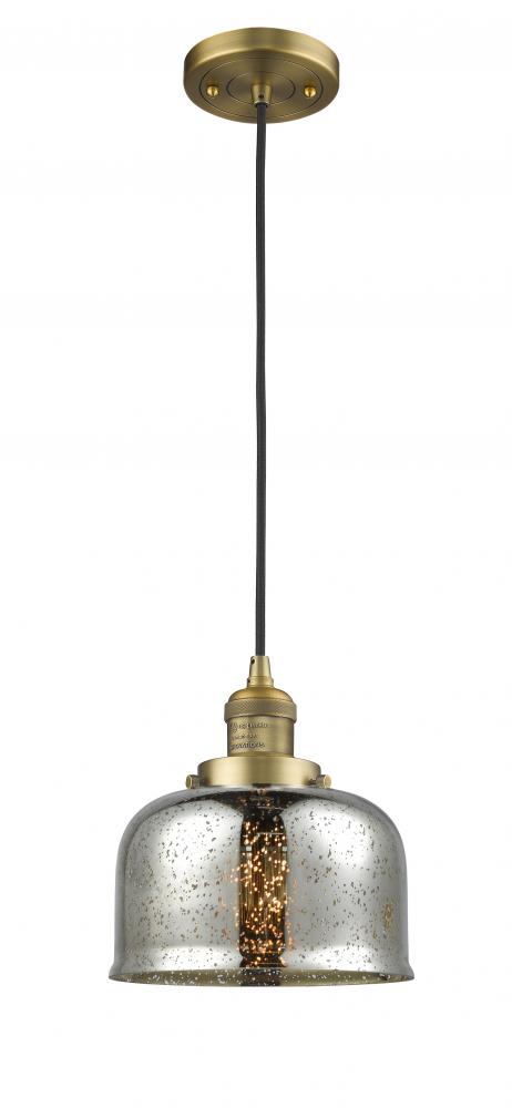 Bell - 1 Light - 8 inch - Brushed Brass - Cord hung - Mini Pendant