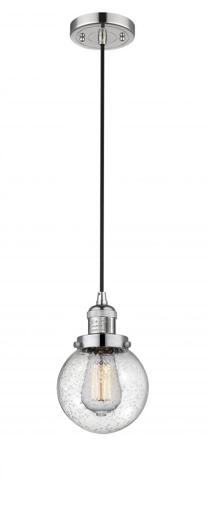 Beacon - 1 Light - 6 inch - Polished Nickel - Cord hung - Mini Pendant