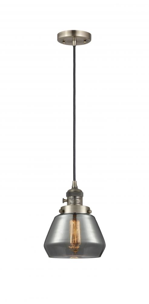 Fulton - 1 Light - 7 inch - Antique Brass - Cord hung - Mini Pendant