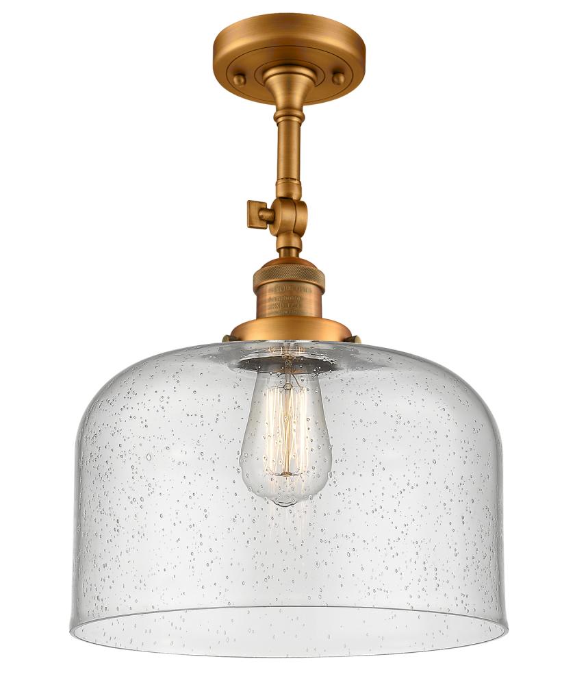 Bell - 1 Light - 12 inch - Brushed Brass - Semi-Flush Mount