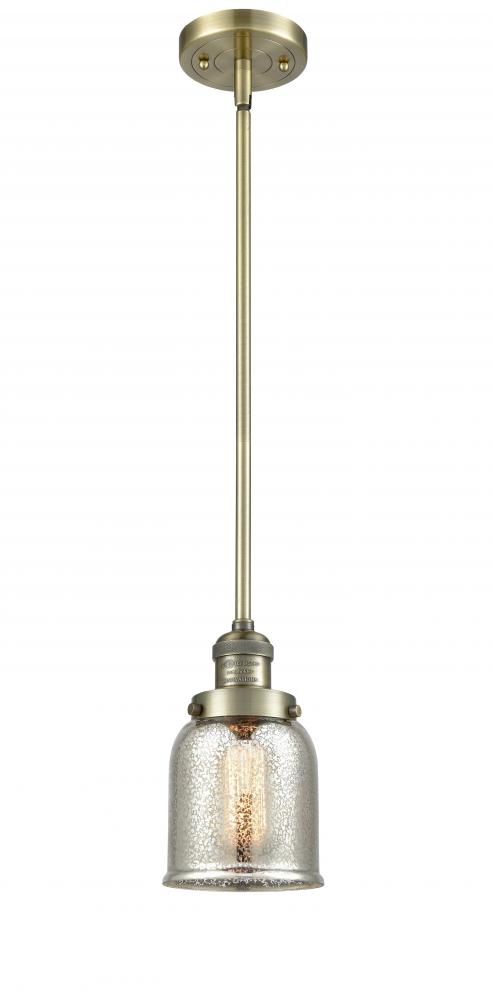 Bell - 1 Light - 5 inch - Antique Brass - Stem Hung - Mini Pendant