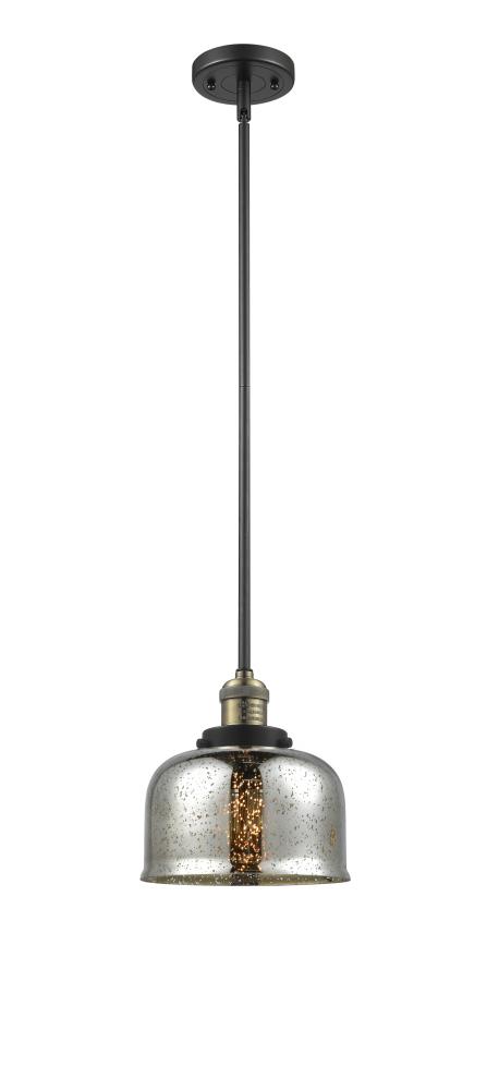 Bell - 1 Light - 8 inch - Black Antique Brass - Stem Hung - Mini Pendant