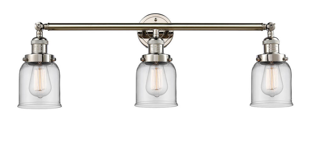 Bell - 3 Light - 30 inch - Polished Nickel - Bath Vanity Light