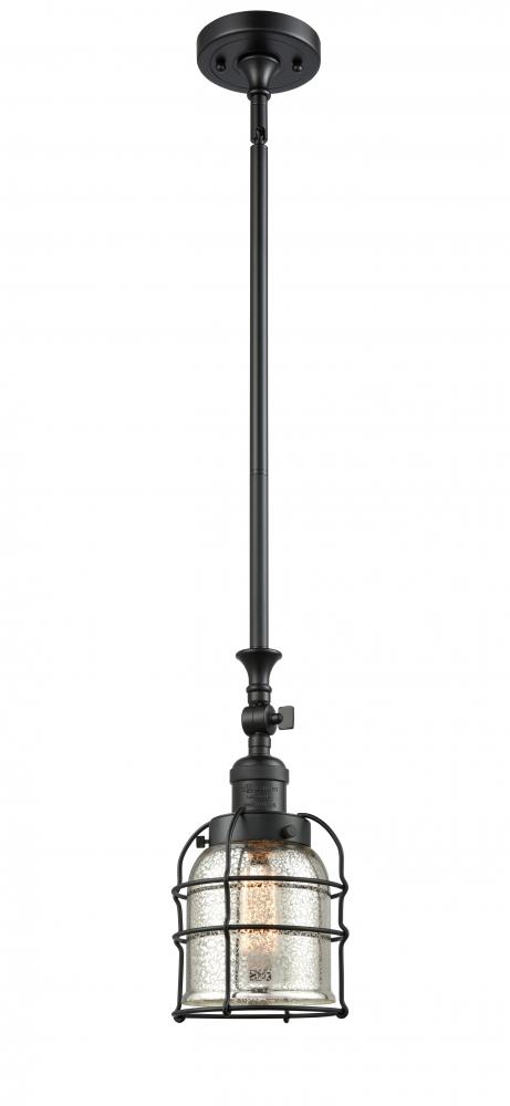 Bell Cage - 1 Light - 6 inch - Matte Black - Stem Hung - Mini Pendant
