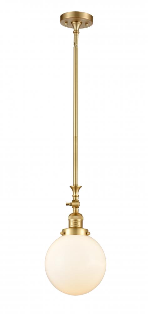 Beacon - 1 Light - 8 inch - Satin Gold - Stem Hung - Mini Pendant