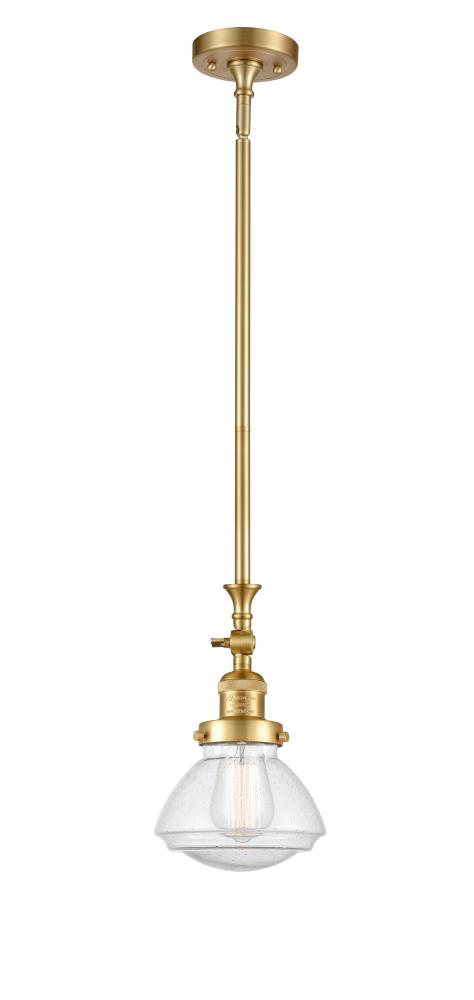 Olean - 1 Light - 7 inch - Satin Gold - Stem Hung - Mini Pendant