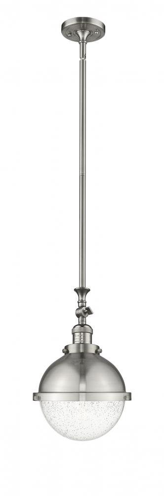 Hampden - 1 Light - 9 inch - Brushed Satin Nickel - Stem Hung - Mini Pendant